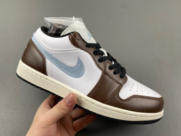 Air Jordan 1 Low SE GS AJ1 Mocha Blue Grey Kids Youth Casual FQ8156-142