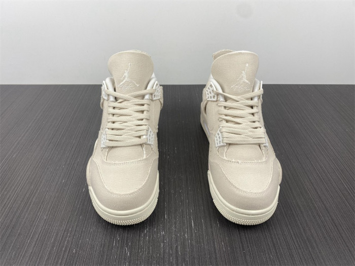 Air Jordan 4 Womens Canvas Sail Cement Grey DQ4909-100