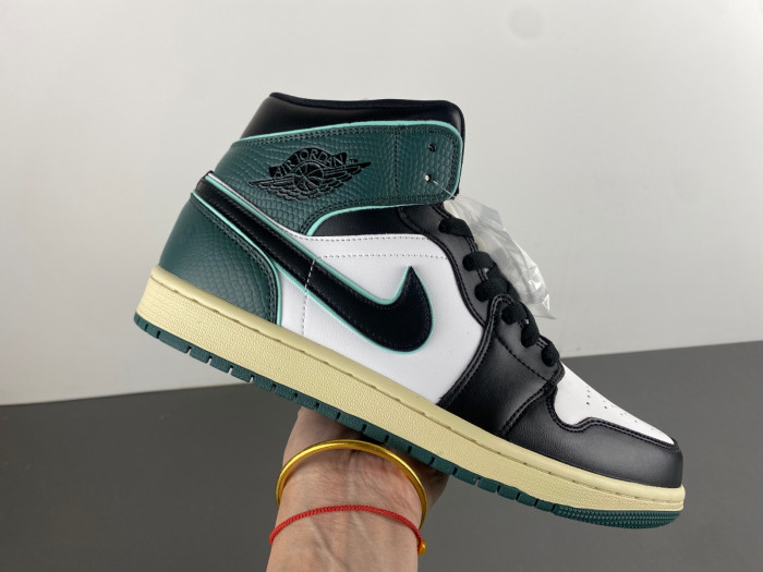 Air Jordan 1 Mid "White/Black/Oxidized Green" FQ7818-100