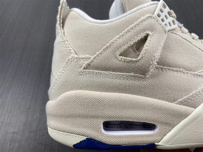 Air Jordan 4 Womens Canvas Sail Cement Grey DQ4909-100