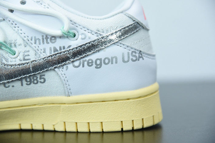 OFW Nike Dunk Low 01 Of 50 OW White Metallic Silver DM1602-127