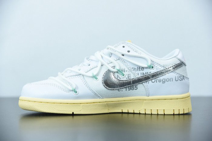 OFW Nike Dunk Low 01 Of 50 OW White Metallic Silver DM1602-127