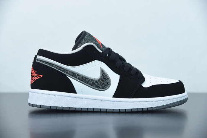 Air Jordan 1 Low Black White Wolf Grey Infrared 553558-029