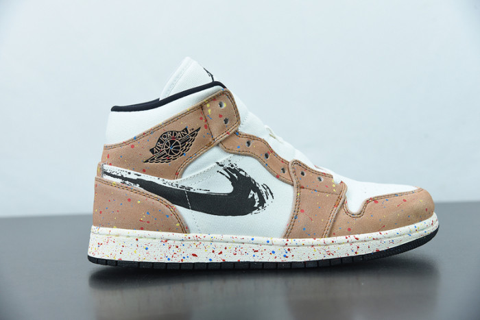 Air Jordan 1 Mid SE ''Brushstroke Paint Splatter DA8005-100