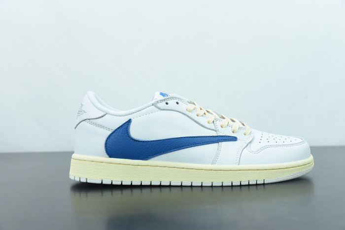 Travis Scott x Air Jordan 1 Low White Navy Blue CQ3277-100