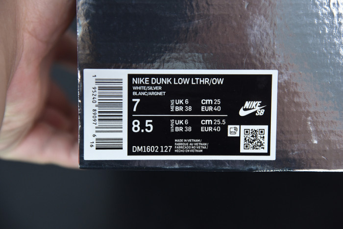 OFW Nike Dunk Low 01 Of 50 OW White Metallic Silver DM1602-127