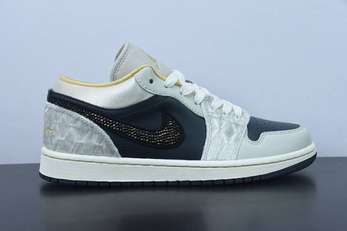 Air Jordan 1 Low Beaded Swoosh - DV1762-001