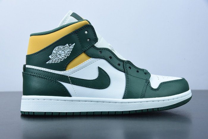 Air Jordan 1 Mid Green Yellow 554724-371